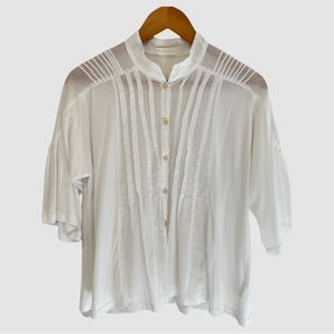 CP Shades White Cotton Button Down Blouse S ($216)